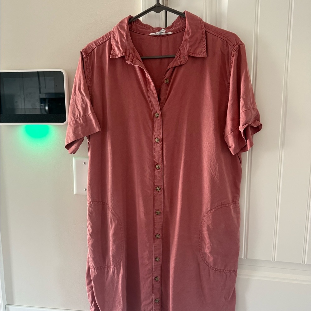 Women’s coral denim dress